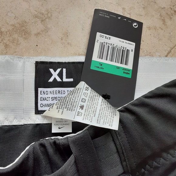 NIKE Men's Team Vapor Pro Football Pants Gray NEW - Picture 5 of 10